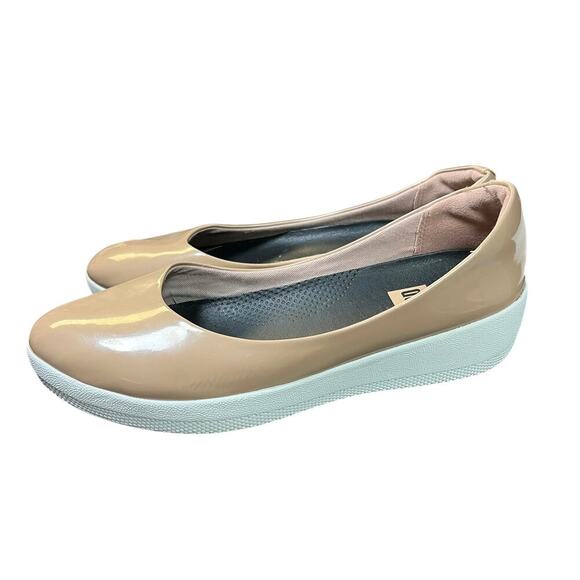 FitFlop Superballerina Ballet Flat Brown White Size 7 - Picture 1 of 10